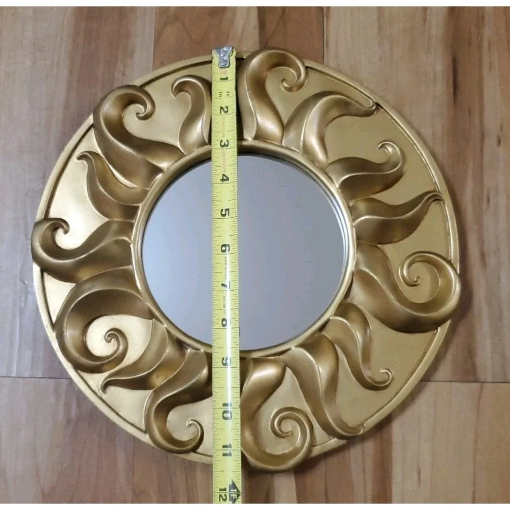 Vintage 90s Celestial Sun Moon Mirror Set Whimsigoth Gold Silver Wall Decor
